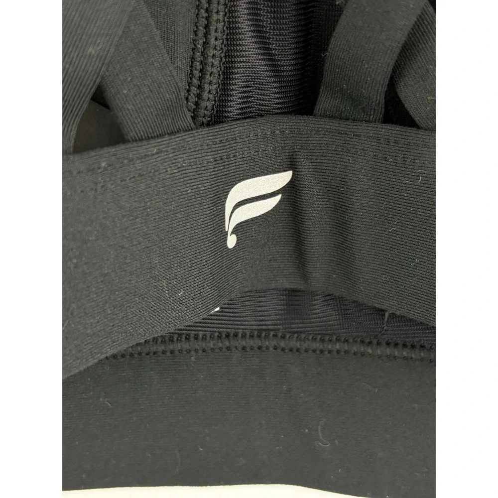 Fabletics Principal High Impact Sports Bra Black XS‎ Strappy Mesh Yoga Gym Chic